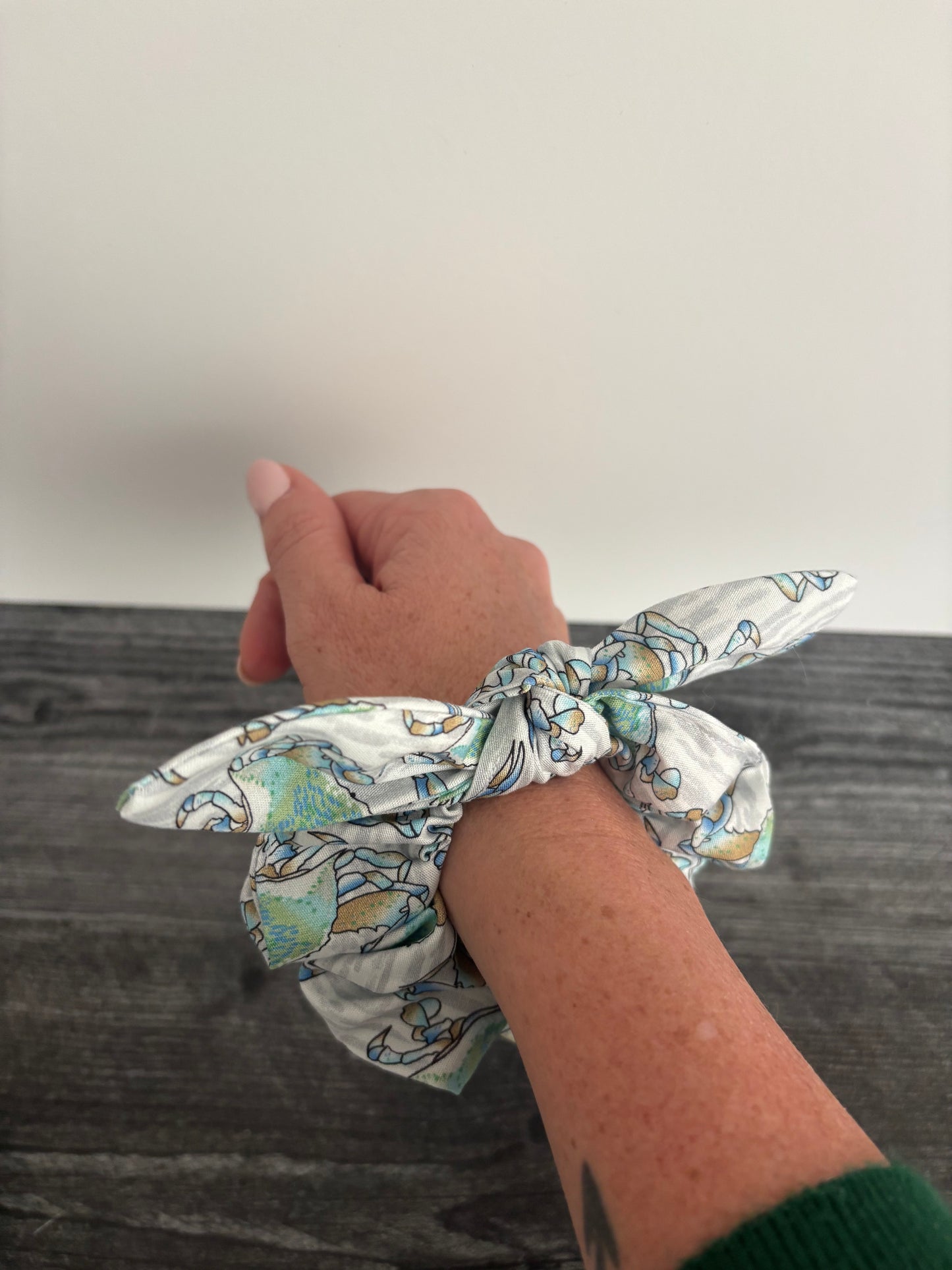 Blue Crabs - Cotton Scrunchie