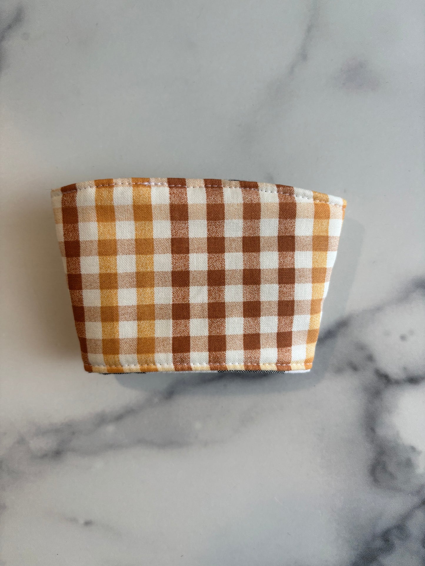 Autumn Gingham  - Reusable Coffee Sleeve