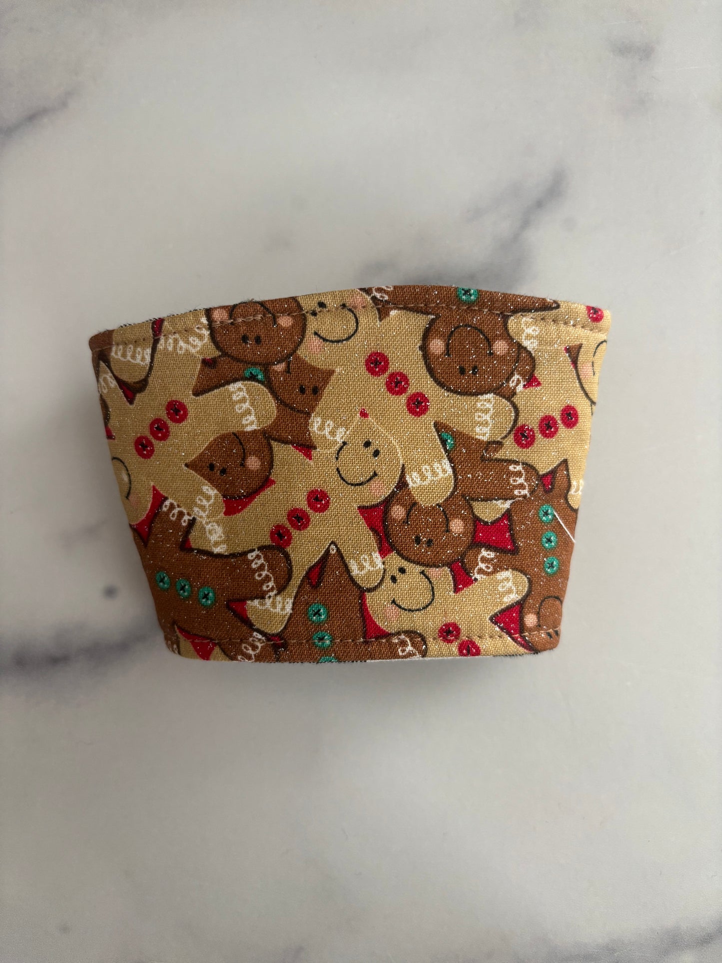 Sparkly Gingerbread People - Reusable Coffee Sleeve