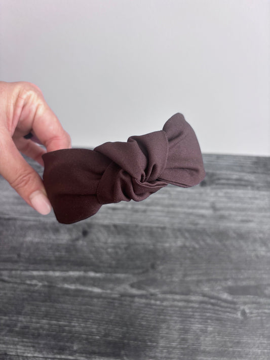 Solid Dark Brown - Knotted Headband