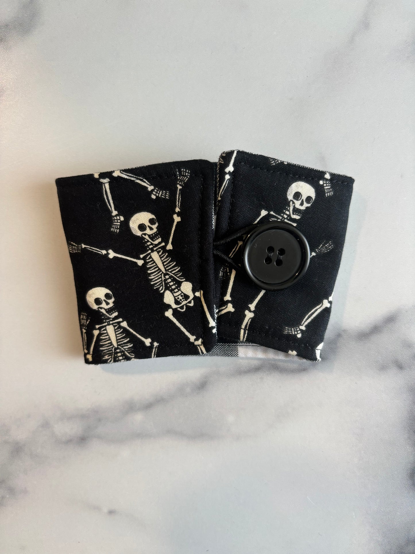 Skeletons on Black - Reusable Coffee Sleeve