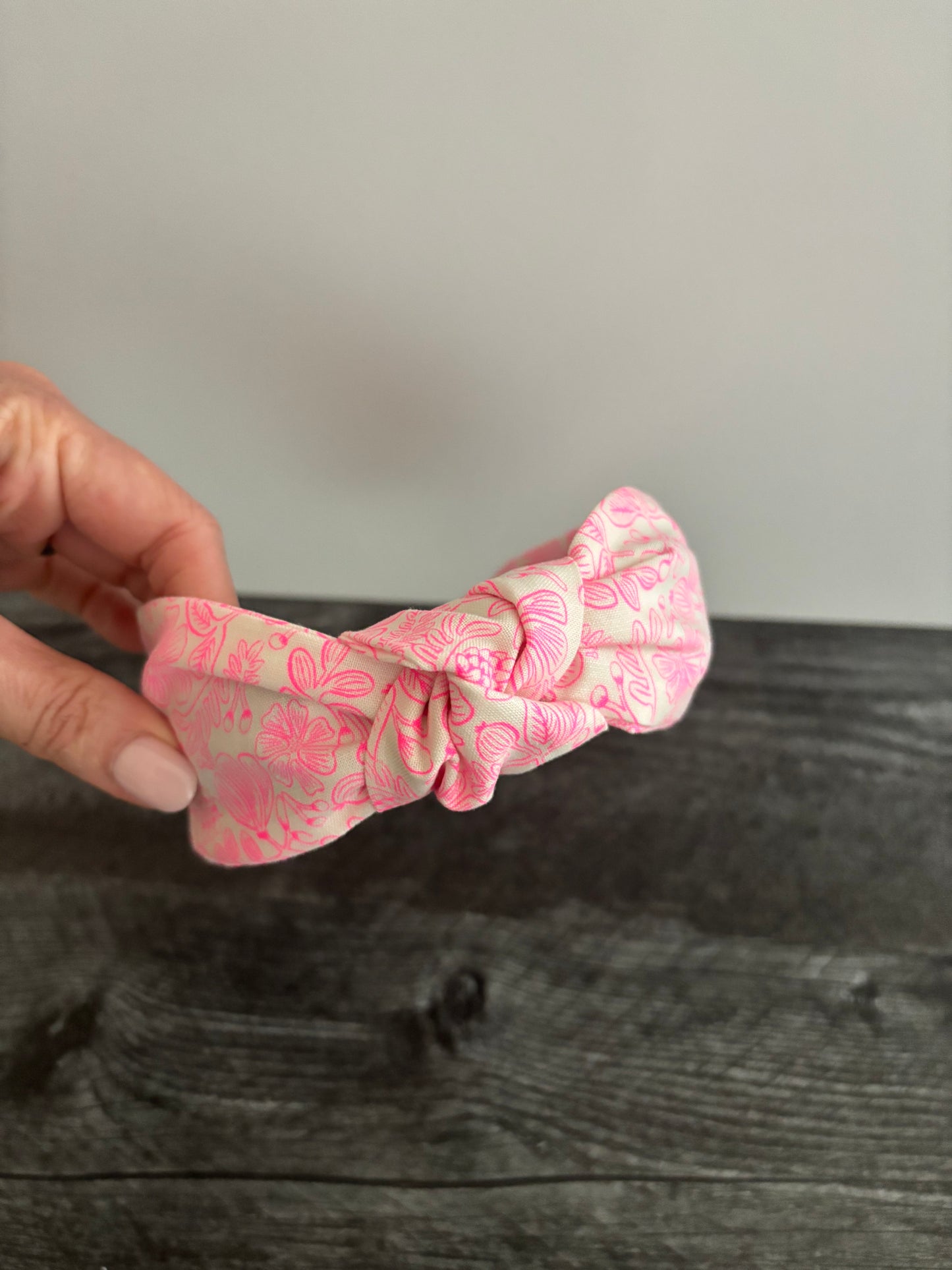 Moxie Floral Neon Pink - Knotted Headband