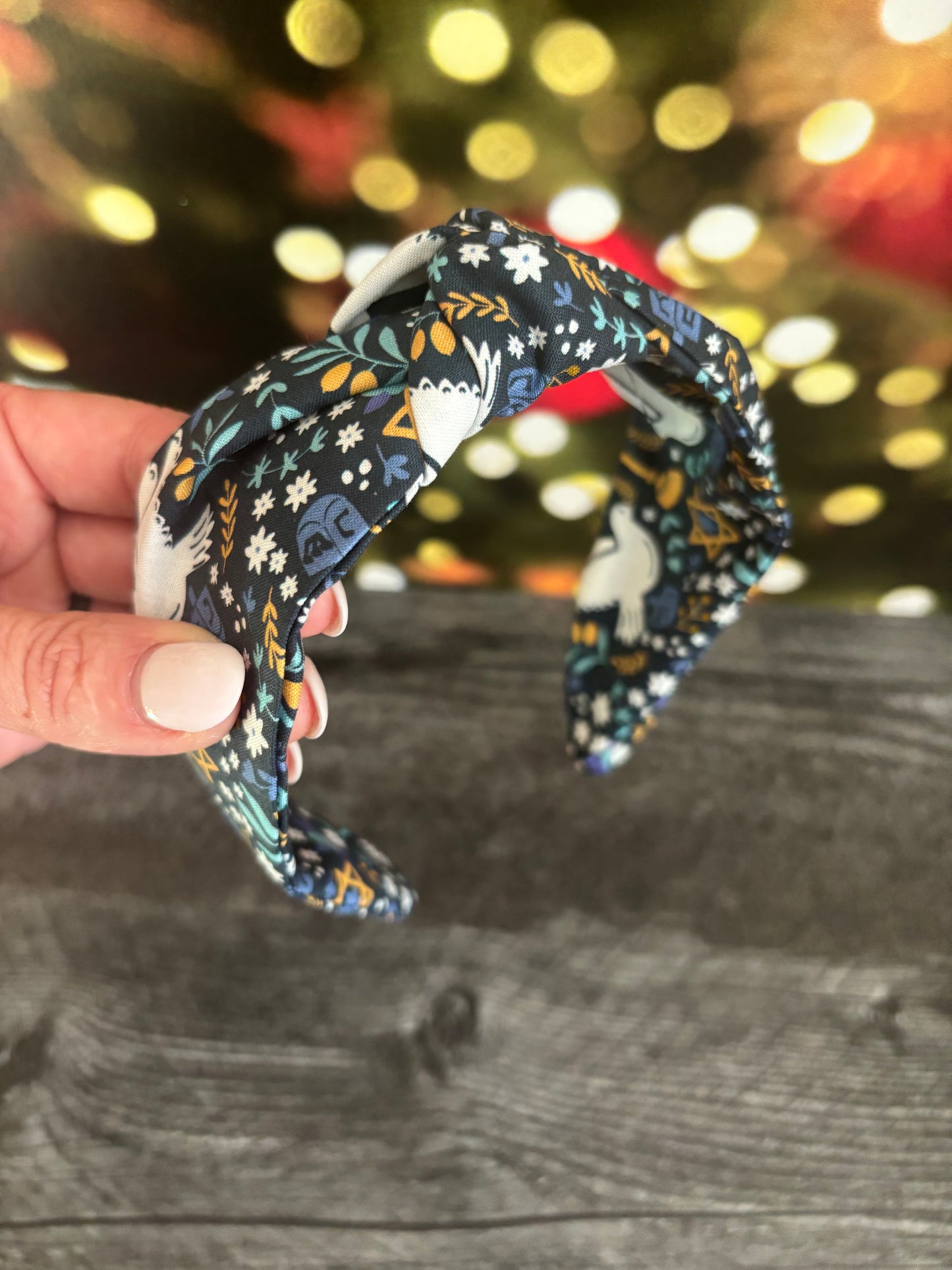 Happy Hanukkah Menorahs - Knotted Headband