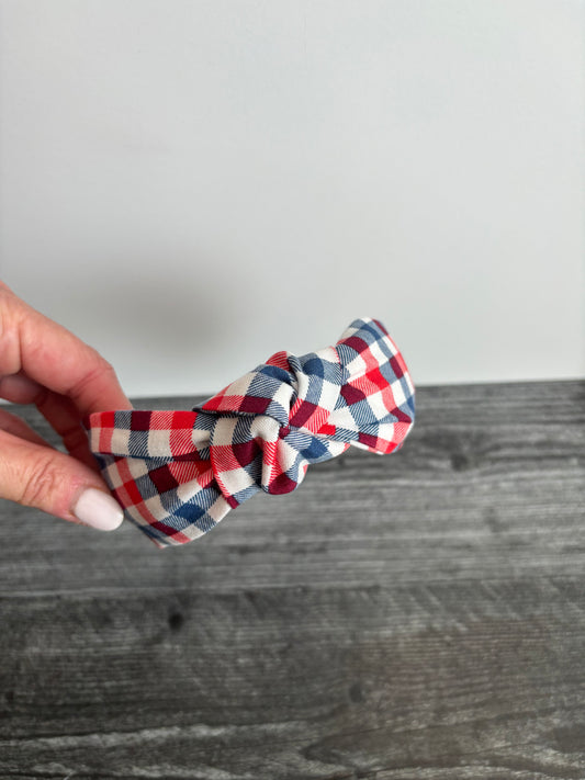 Red, White, and Blue Gingham - Knotted Headband