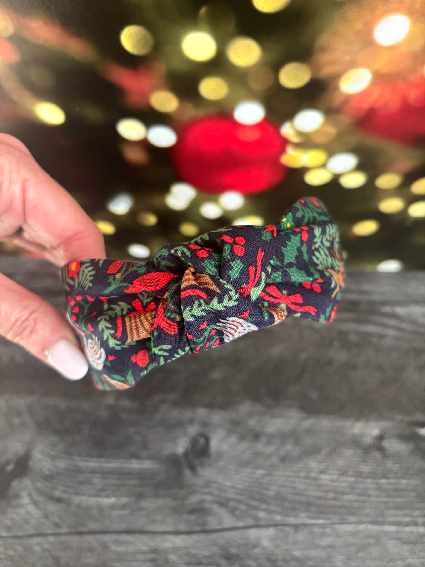 Christmastide Navy - Knotted Headband