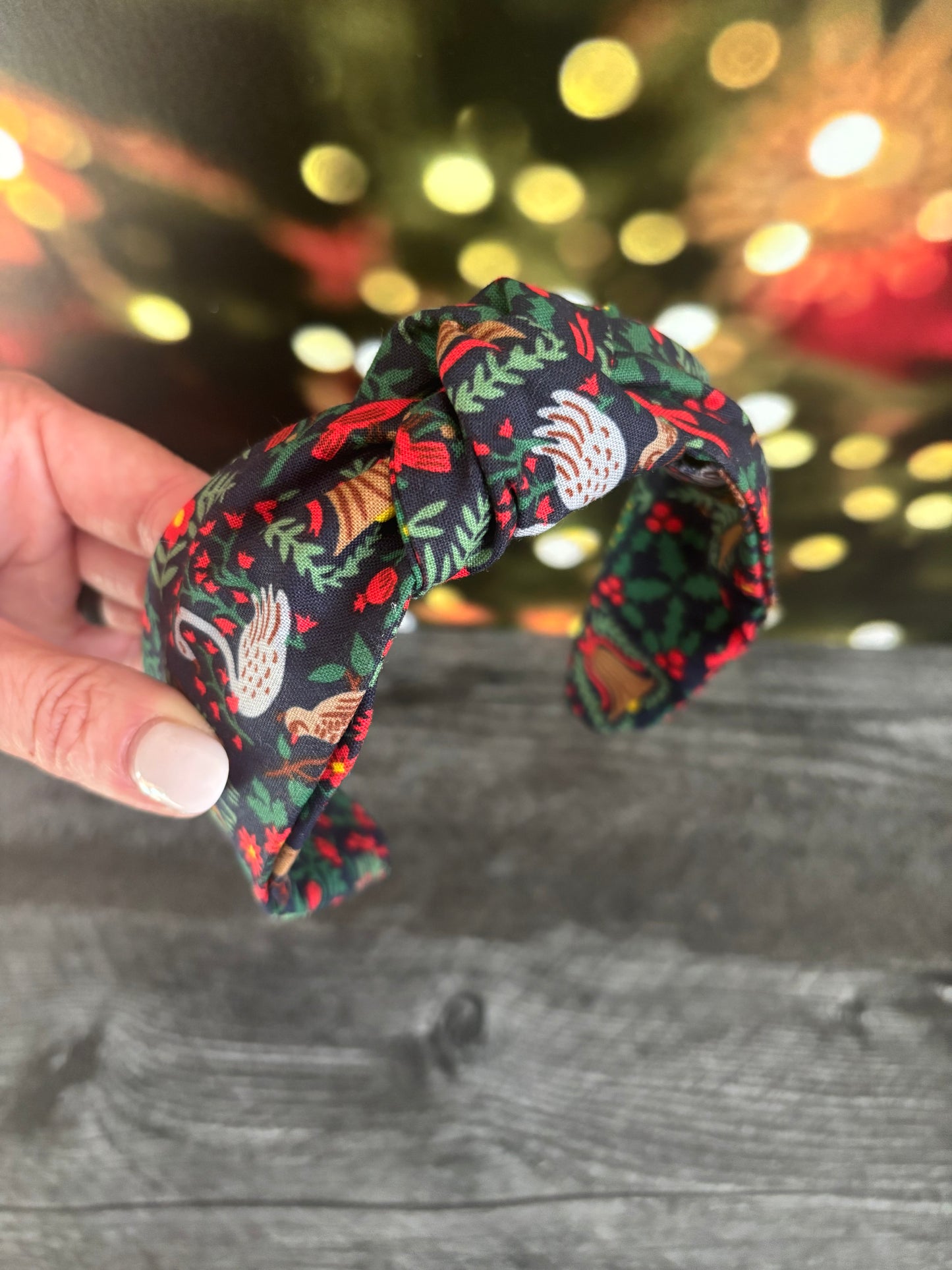 Christmastide Navy - Knotted Headband