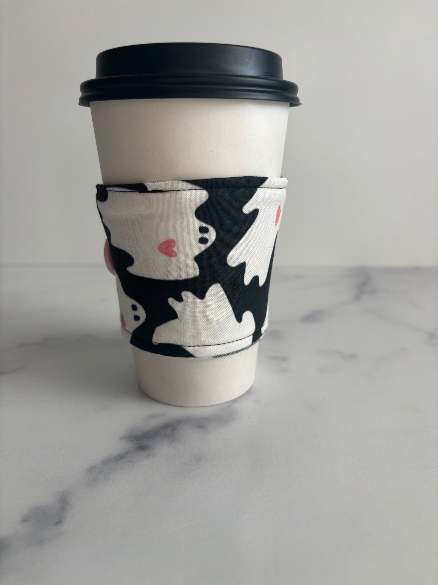 Ghosts and Hearts - Reusable Coffee Sleeve