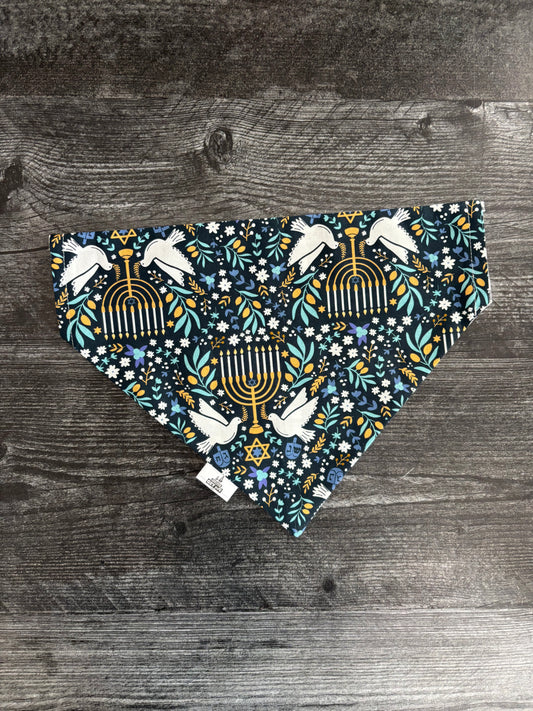 Happy Hanukkah Menorahs - Pet Bandana