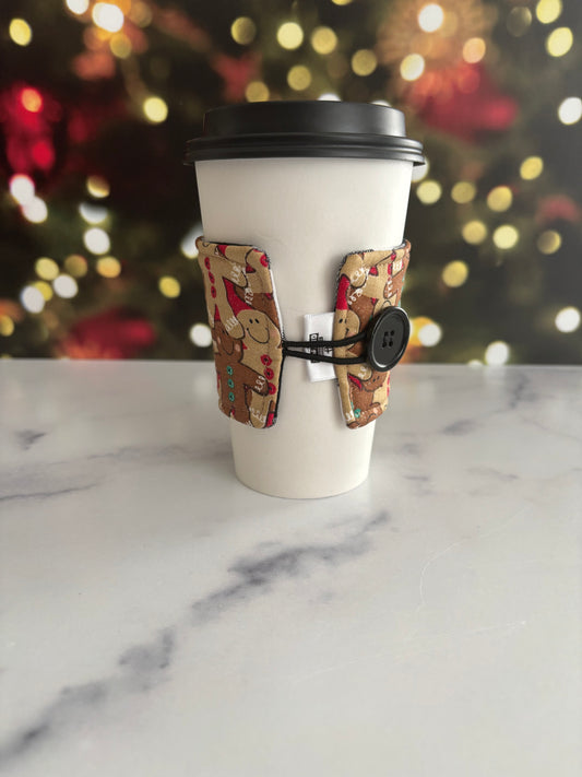 Sparkly Gingerbread People - Reusable Coffee Sleeve