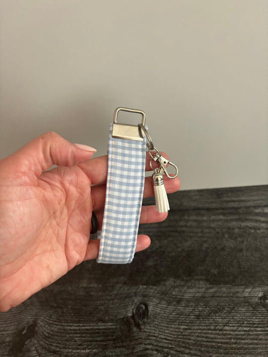 Baby Blue Gingham - Key Chain