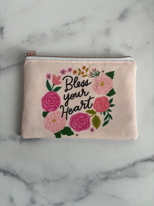 Bless Your Heart - Zippered Pouch (Medium Sized)
