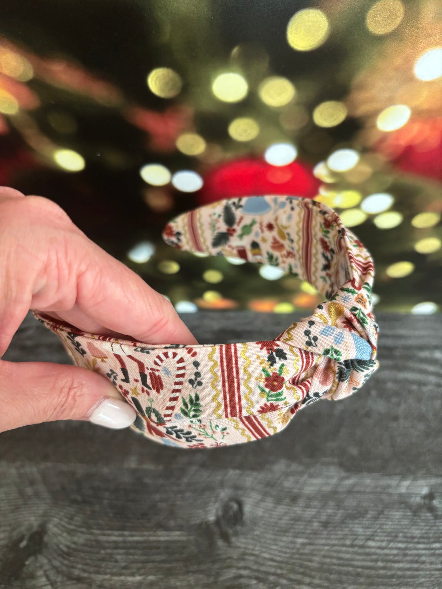 Holly Jolly Nutcracker Blush and Gold - Knotted Headband