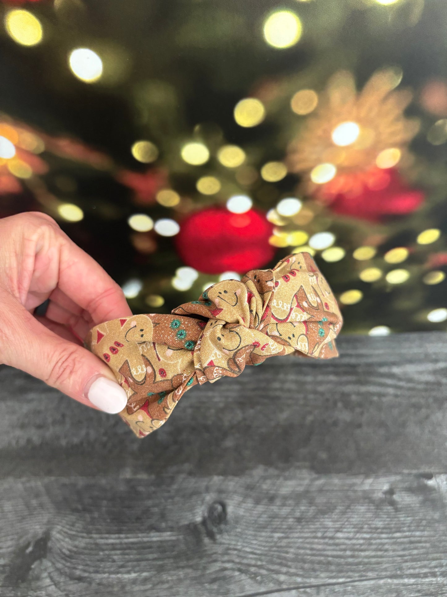 Sparkly Gingerbread People - Knotted Headband