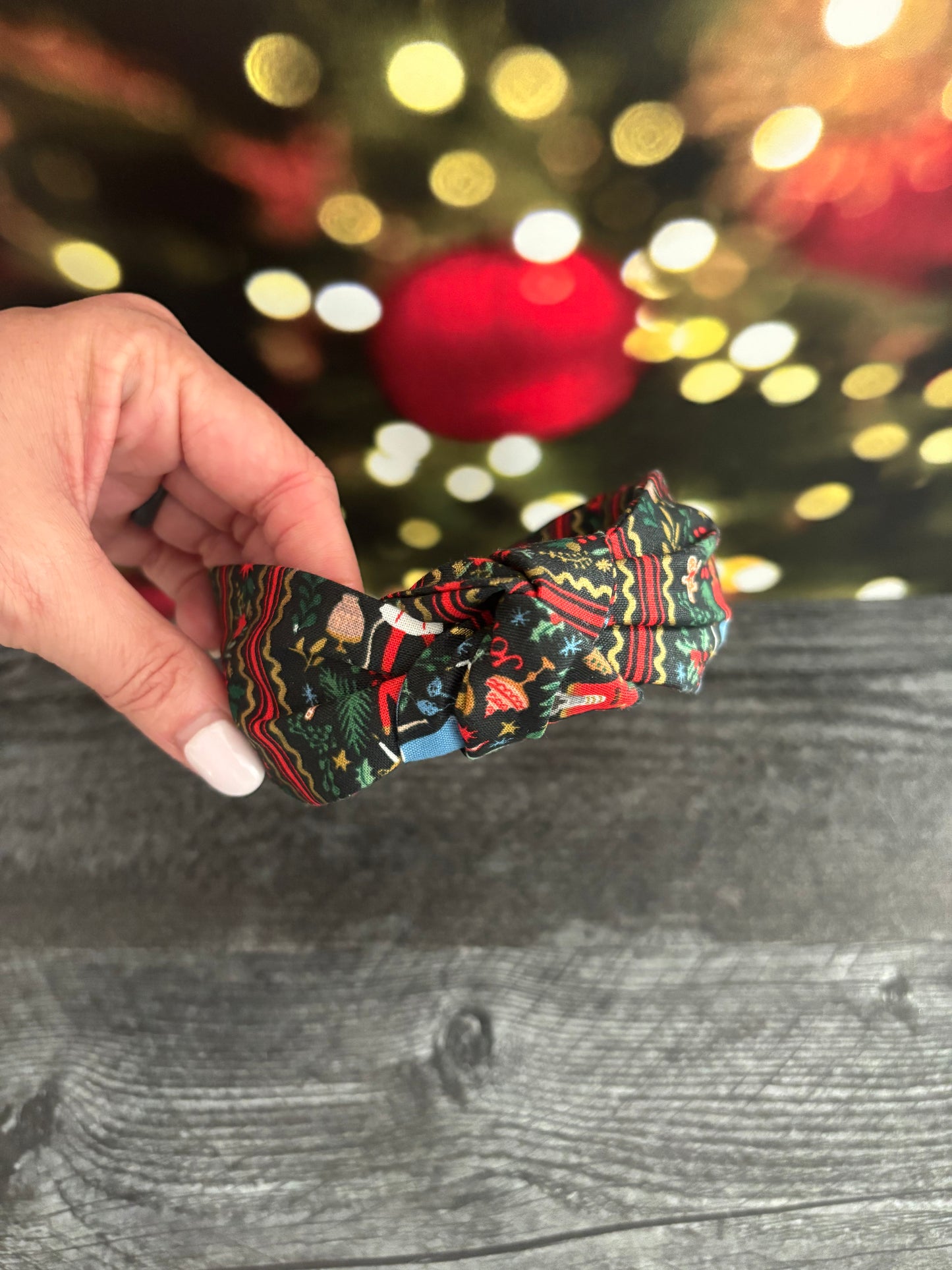 Holly Jolly Nutcracker Evergreen and Gold - Knotted Headband