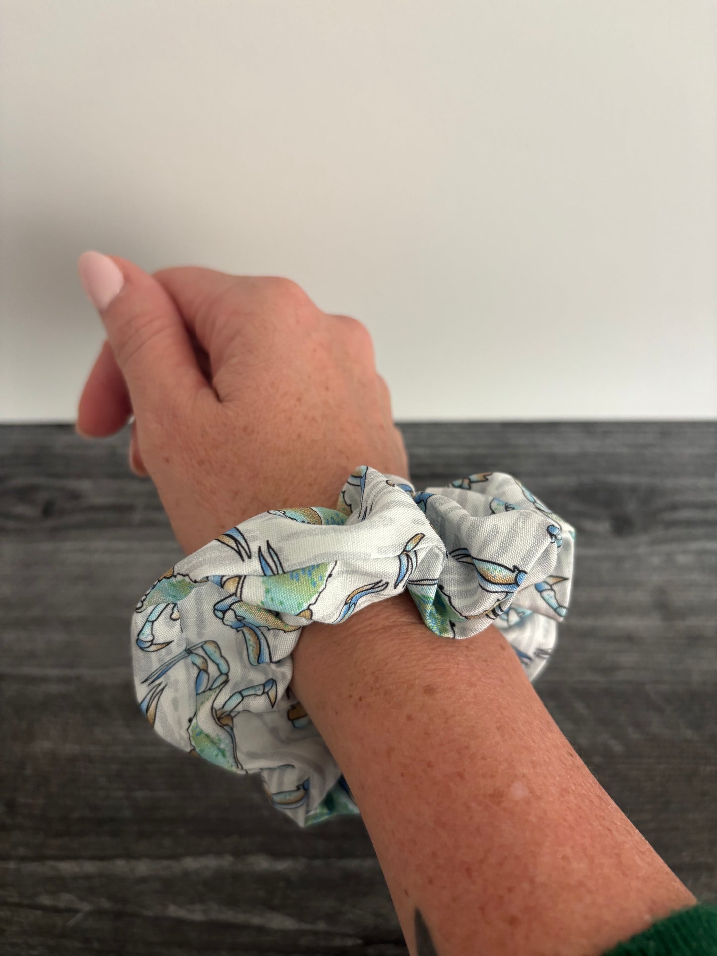 Blue Crabs - Cotton Scrunchie