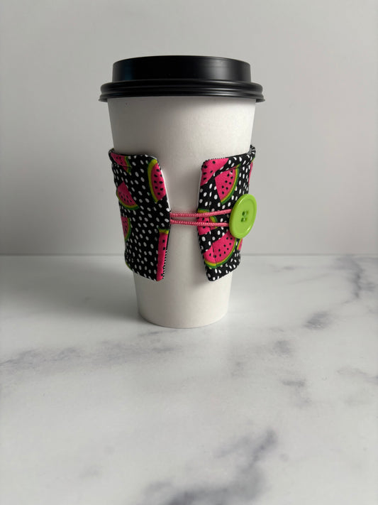 Watermelons on Black - Reusable Coffee Sleeve