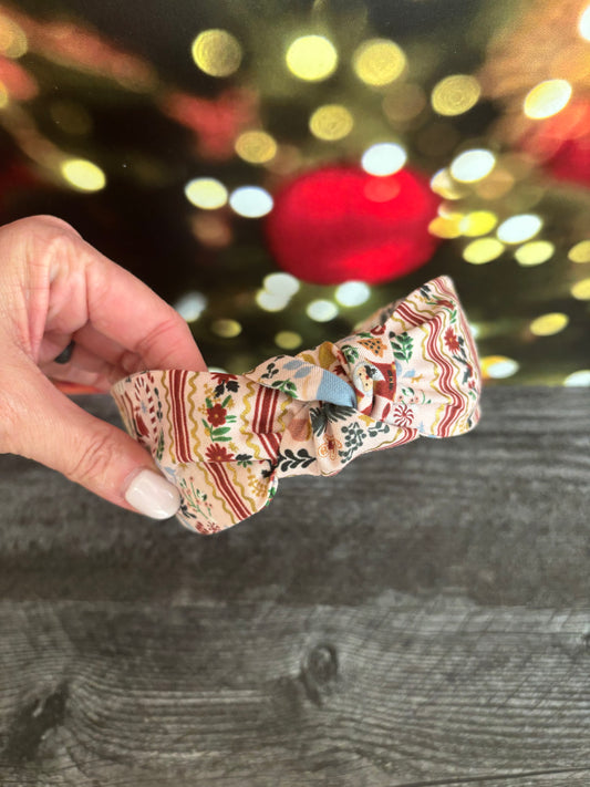 Holly Jolly Nutcracker Blush and Gold - Knotted Headband