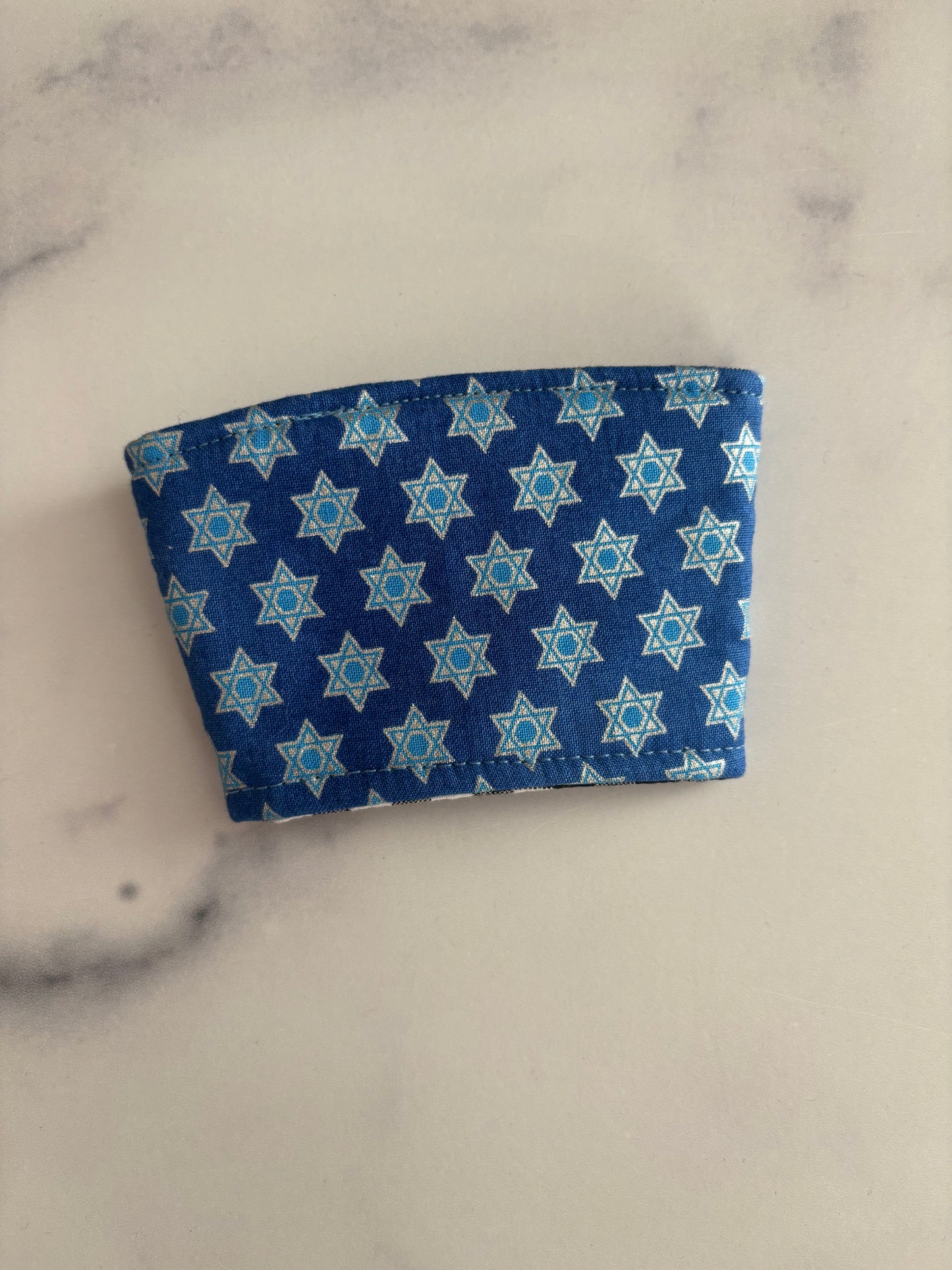 Star of David on Blue - Reusable Coffee Sleeve