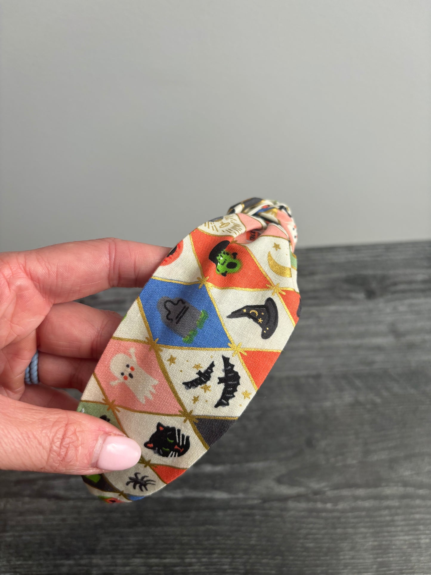 Halloween Argyle - Knotted Headband