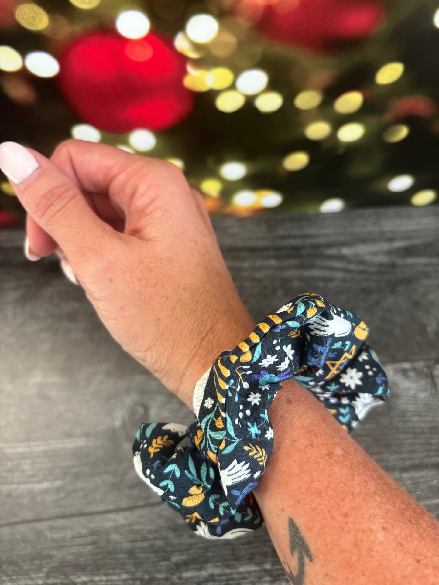 Happy Hanukkah Menorah’s - Cotton Scrunchie
