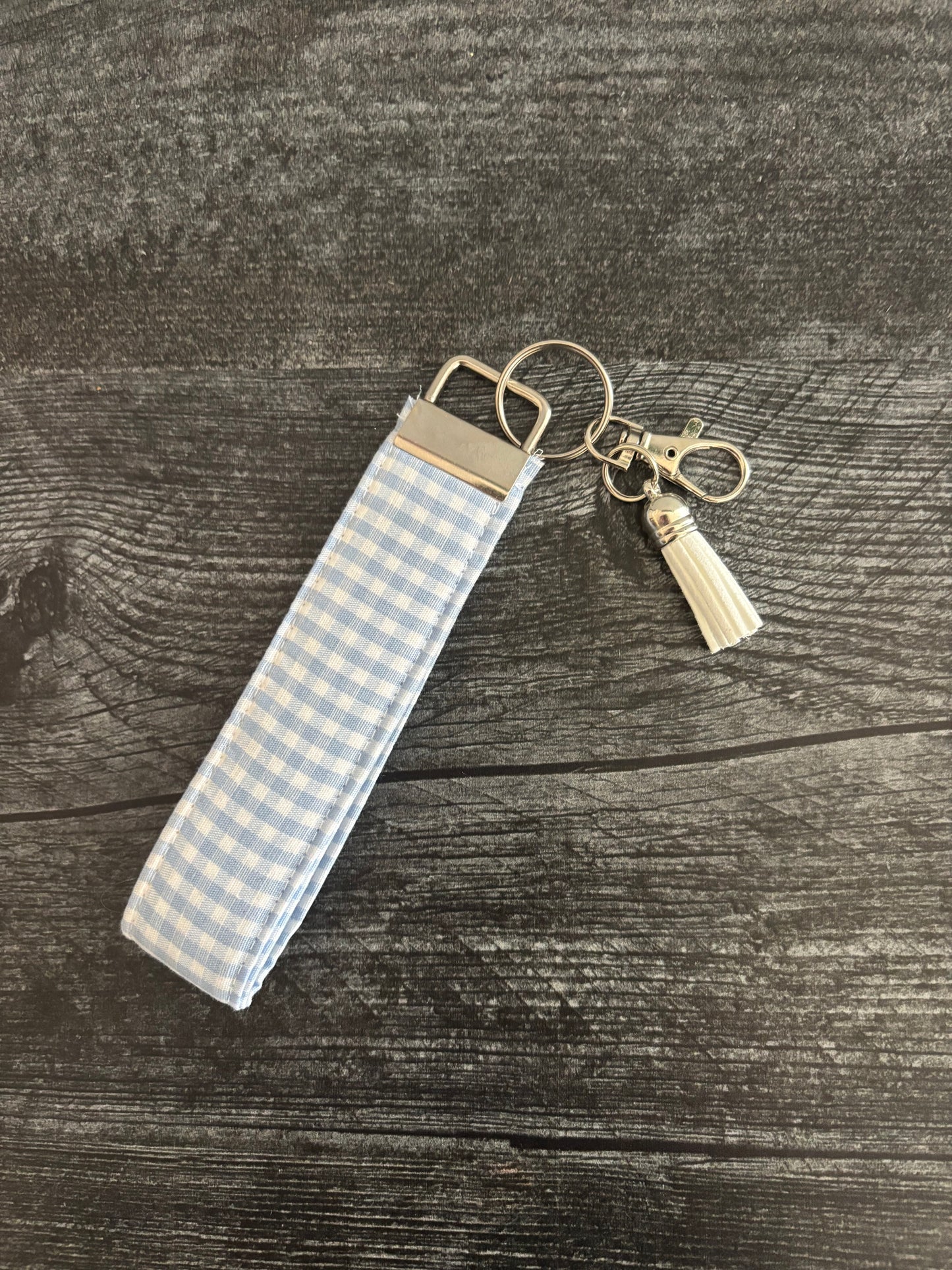 Baby Blue Gingham - Key Chain