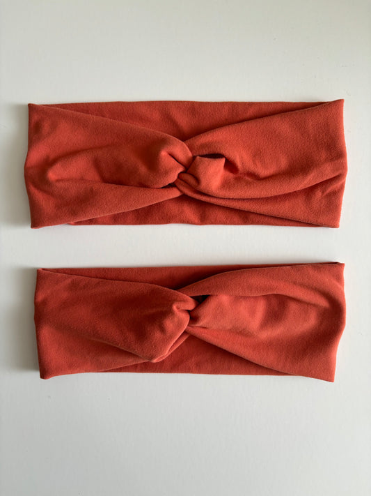 Solid Burnt Orange - Twisted Knit Headbands