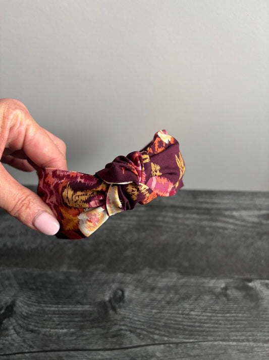 Desert Rose in Garnet - Knotted Headband