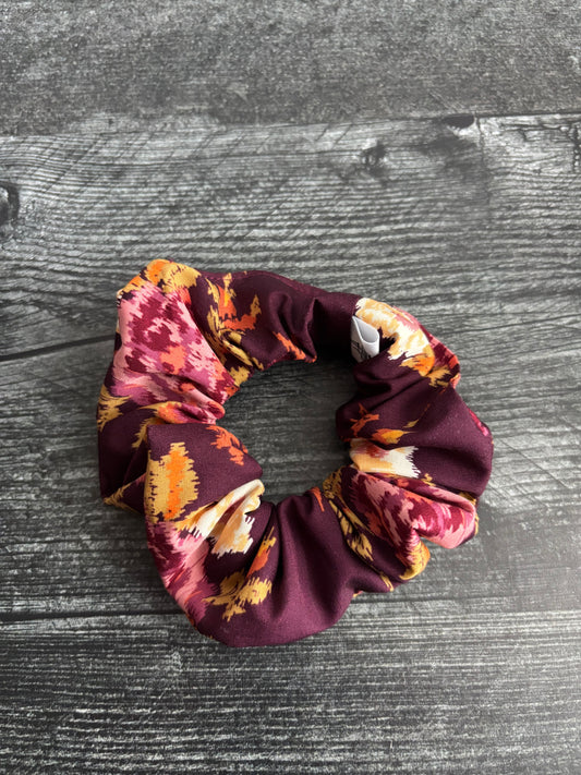 Desert Rose in Garnet - Cotton Scrunchie
