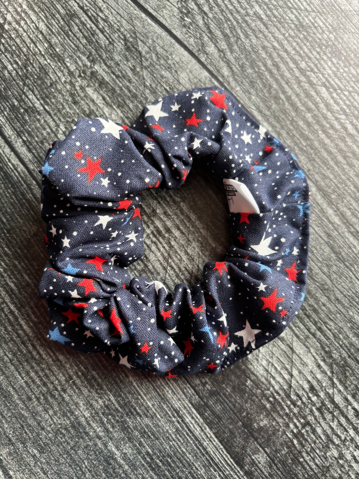 Patriotic Stars on Navy - Cotton Scrunchie