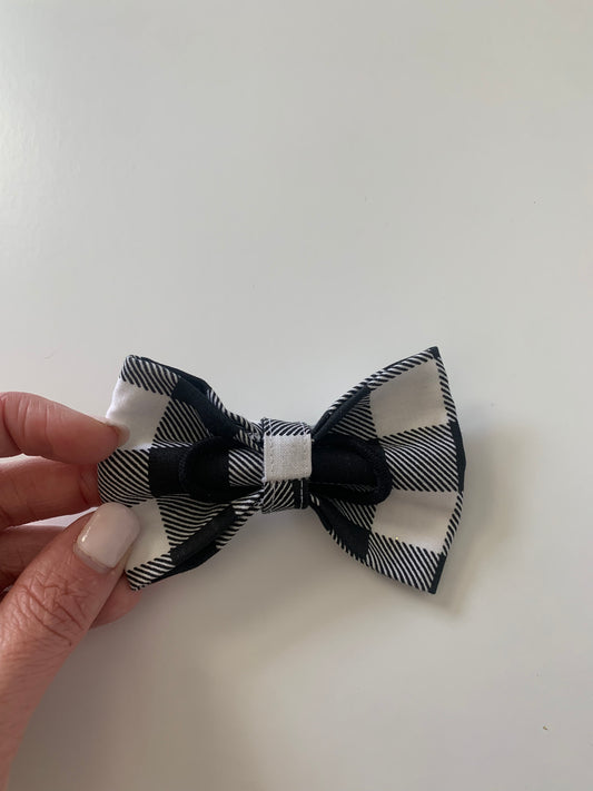 Black and White Buffalo Check - Pet Bow Tie