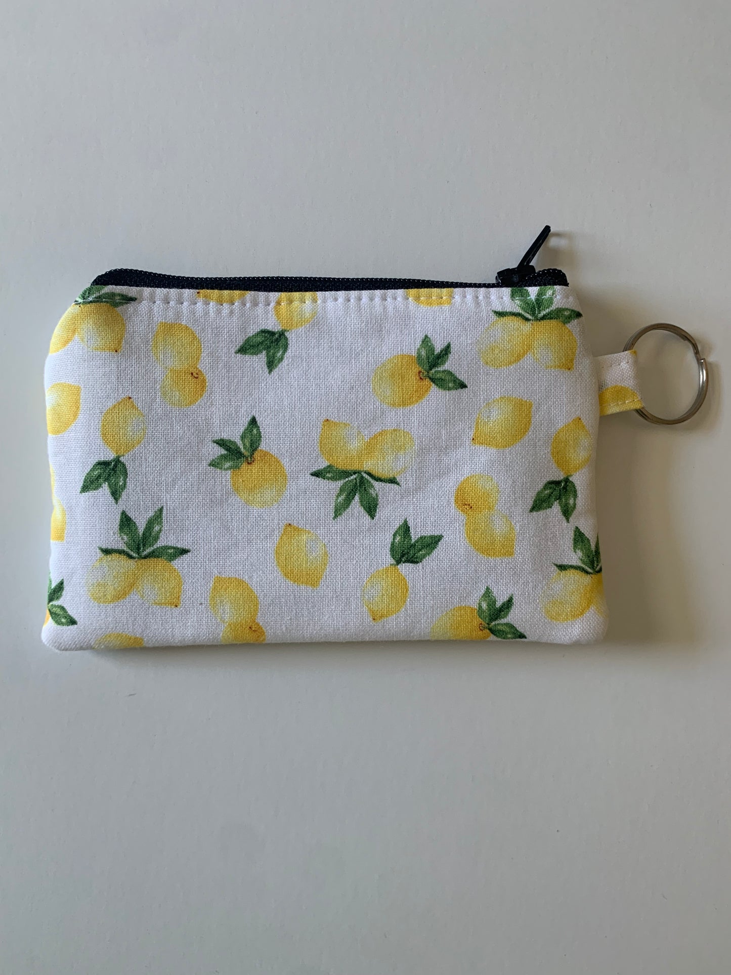 Lemons on White - Lanyard/Keychain Wallet