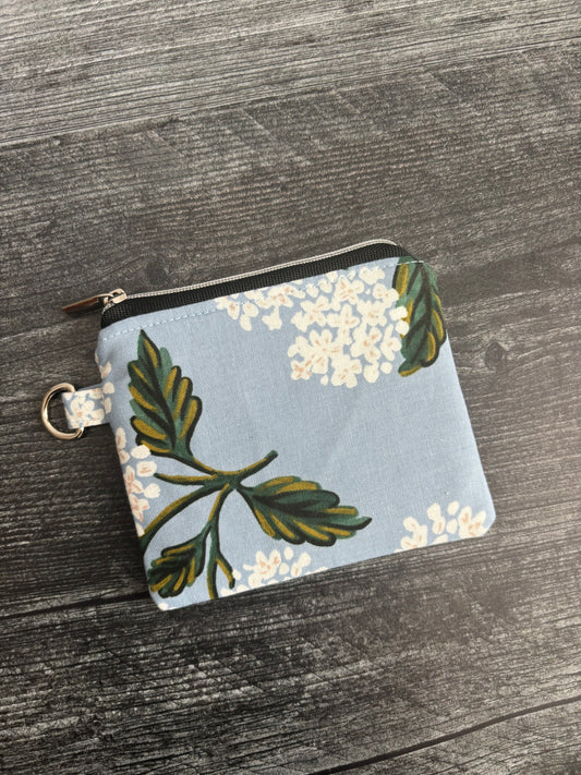 Hydrangeas on Blue - Zippered Pouch (Mini Sized)