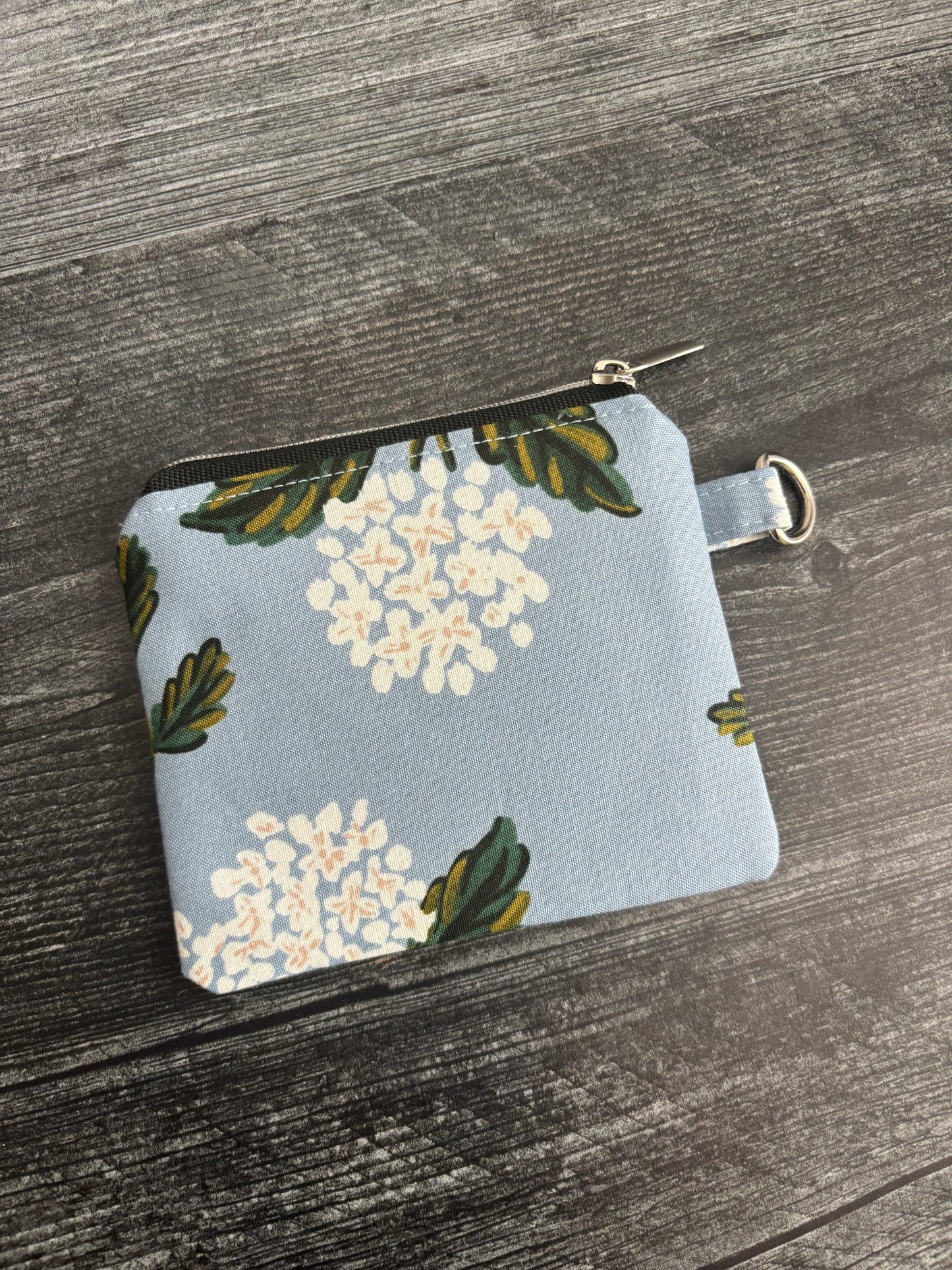 Hydrangeas on Blue - Zippered Pouch (Mini Sized)