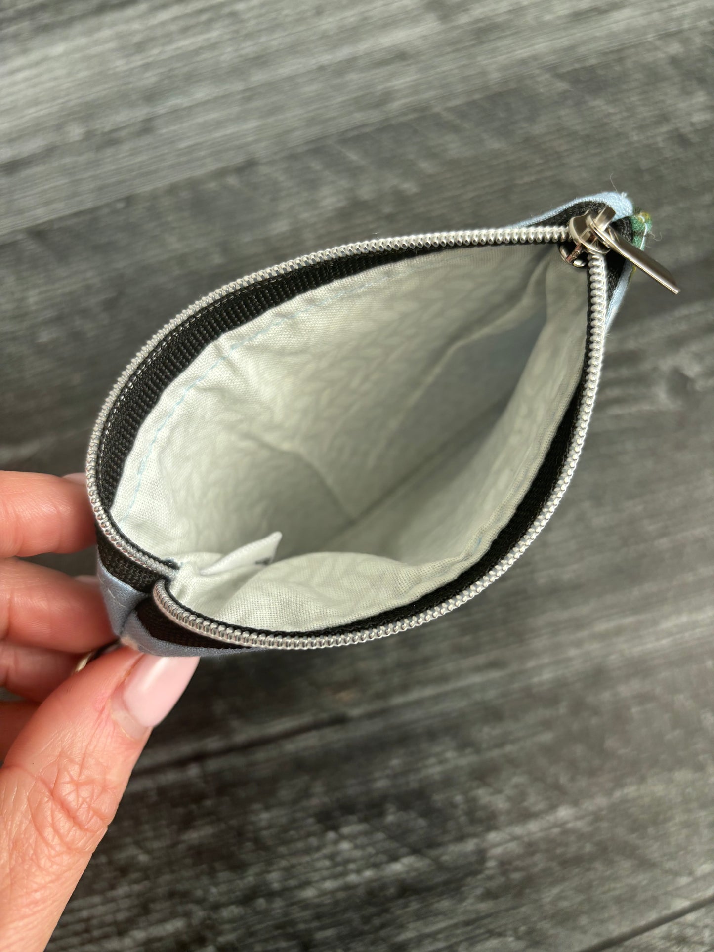 Hydrangeas on Blue - Zippered Pouch (Mini Sized)