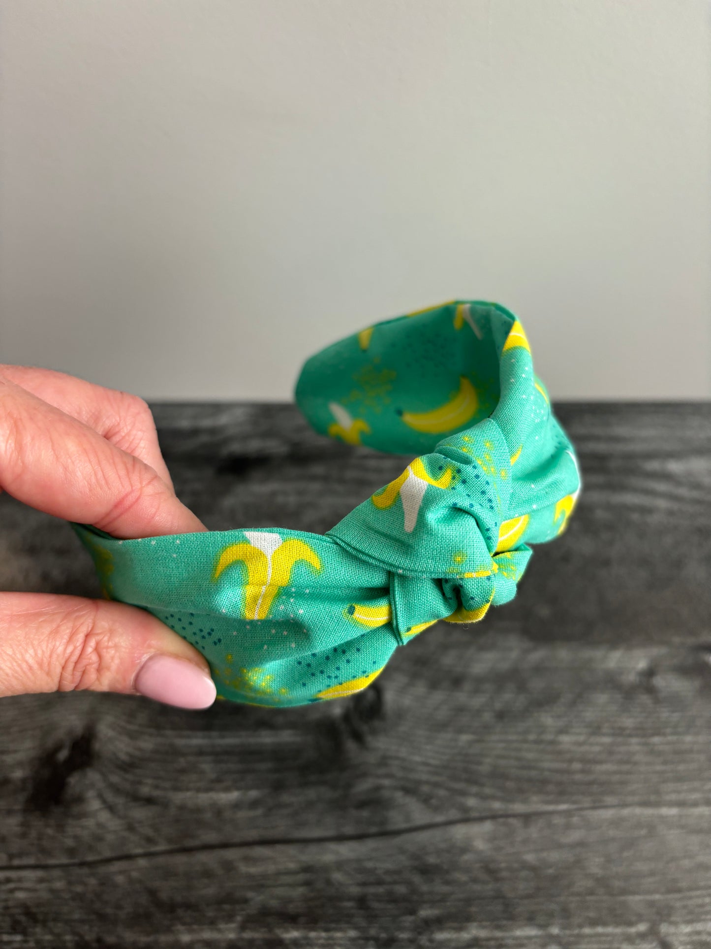 Bananas on Teal - Knotted Headband