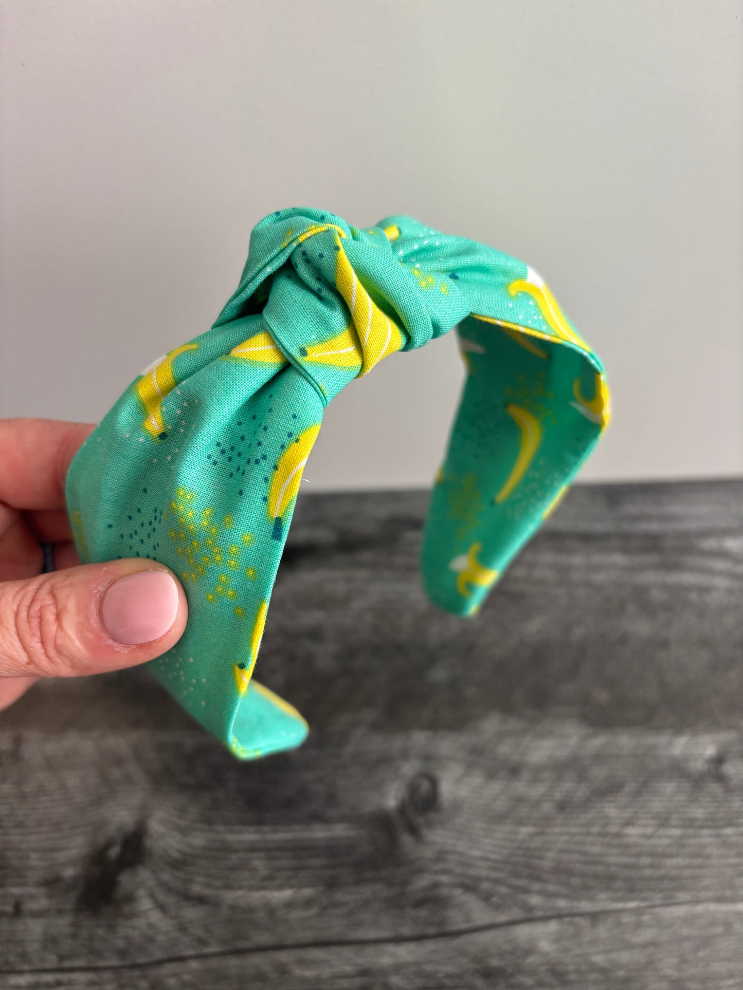 Bananas on Teal - Knotted Headband