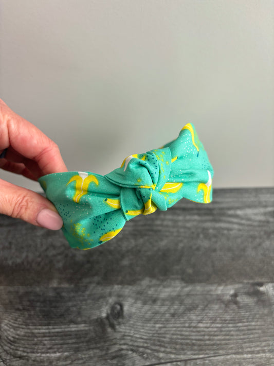 Bananas on Teal - Knotted Headband
