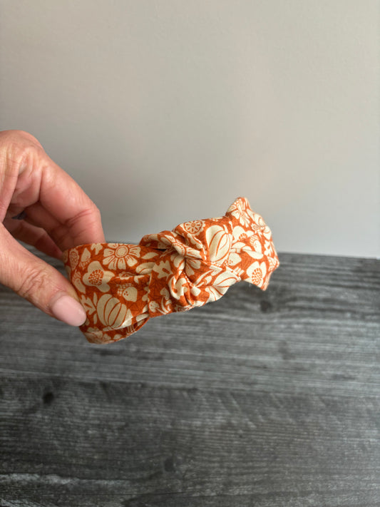 Autumn Afternoon Pumpkins - Knotted Headband