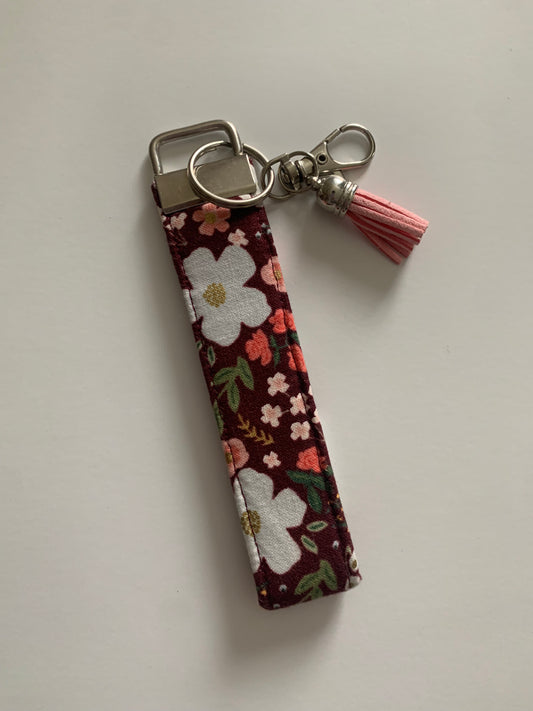 Wild Rose in Burgundy - Keychain