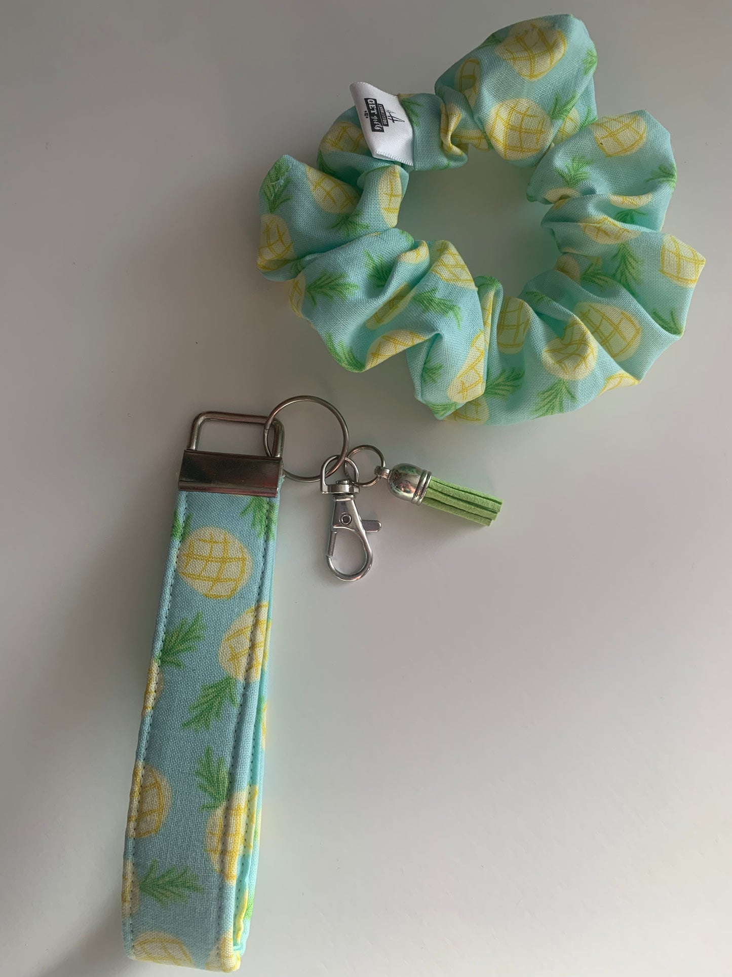 Pineapples on Baby Blue - Keychain