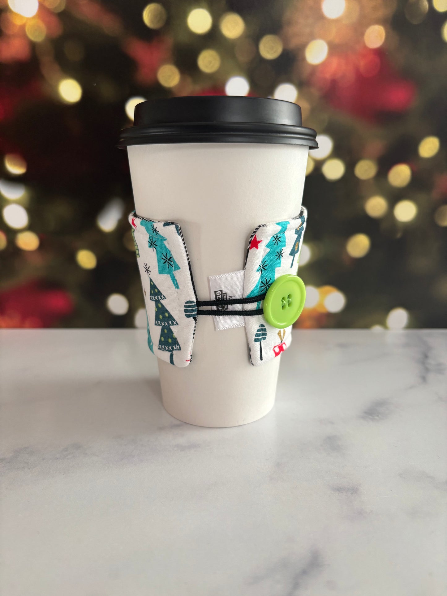Retro Trees - Reusable Coffee Sleeve