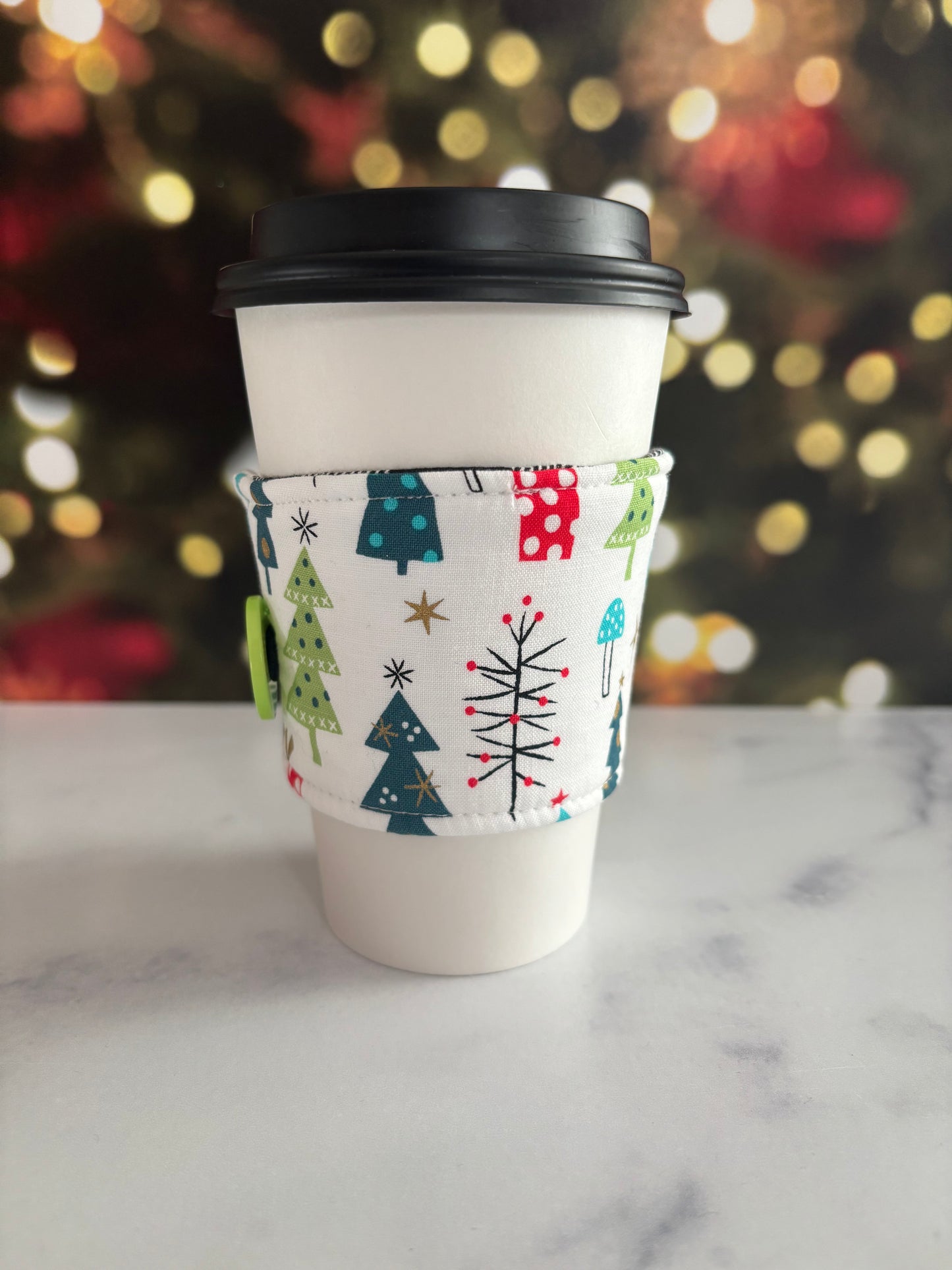 Retro Trees - Reusable Coffee Sleeve