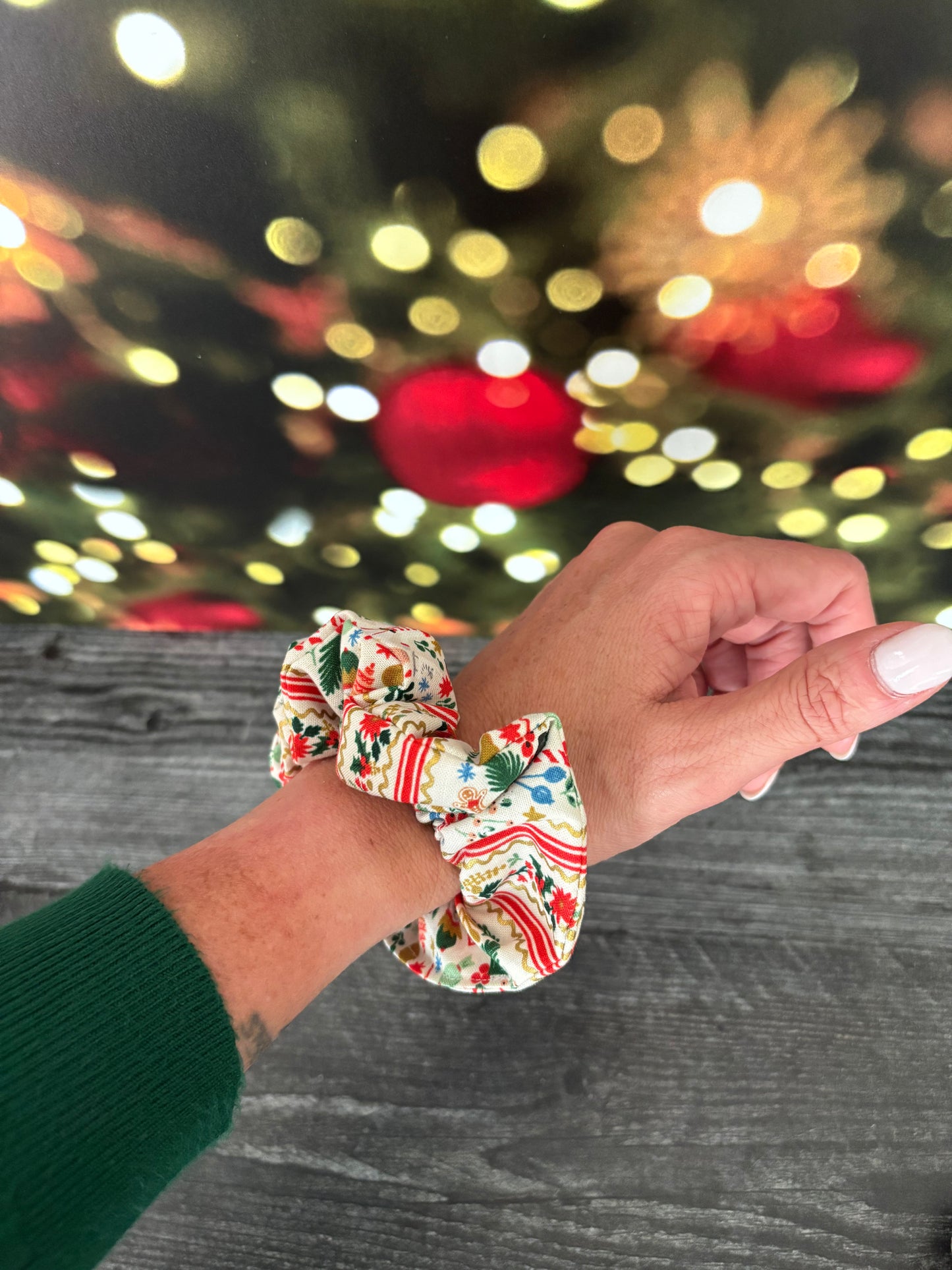 Holly Jolly Nutcracker Cream and Gold - Cotton Scrunchie