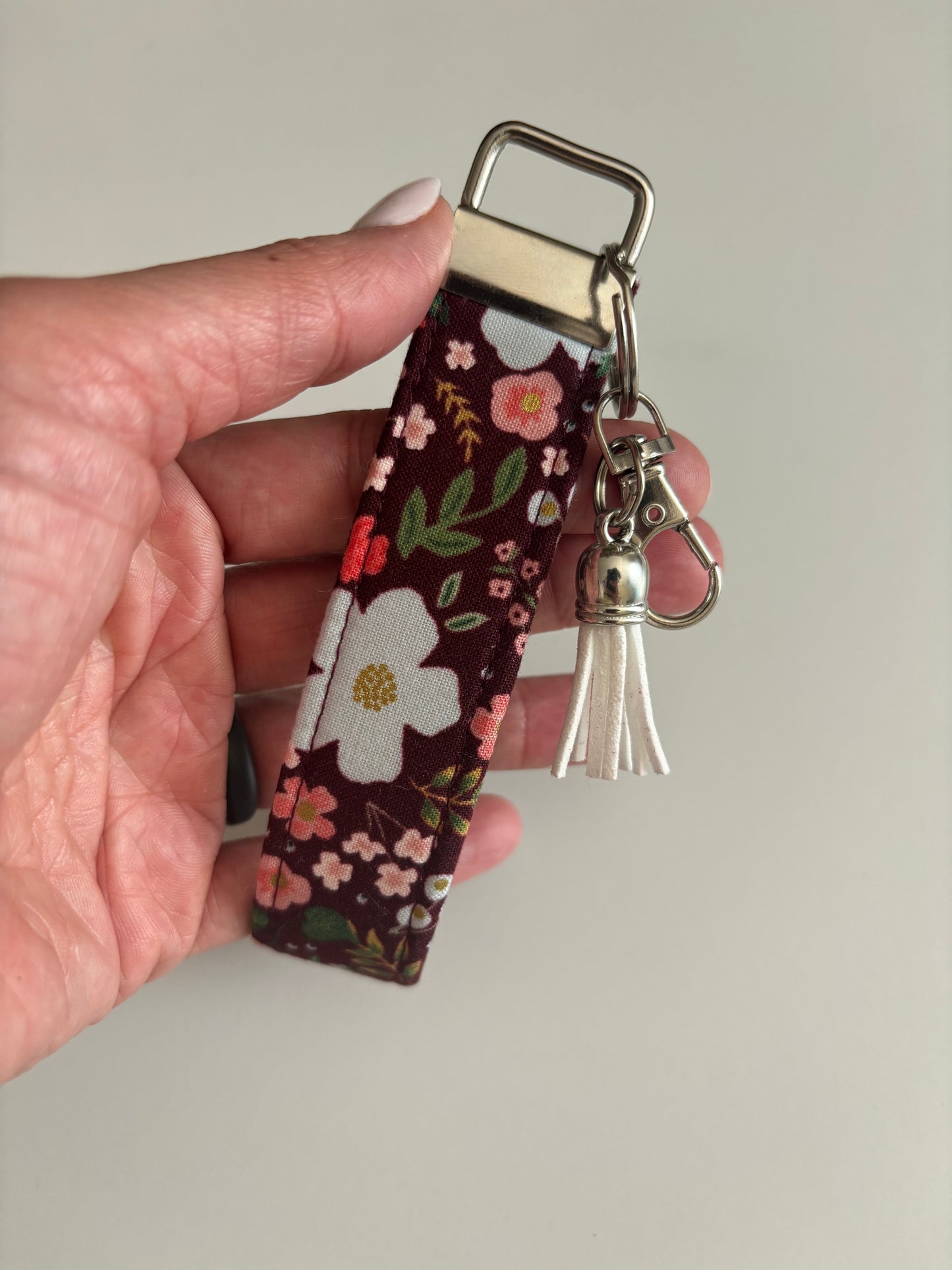 Wild Rose in Burgundy - Keychain