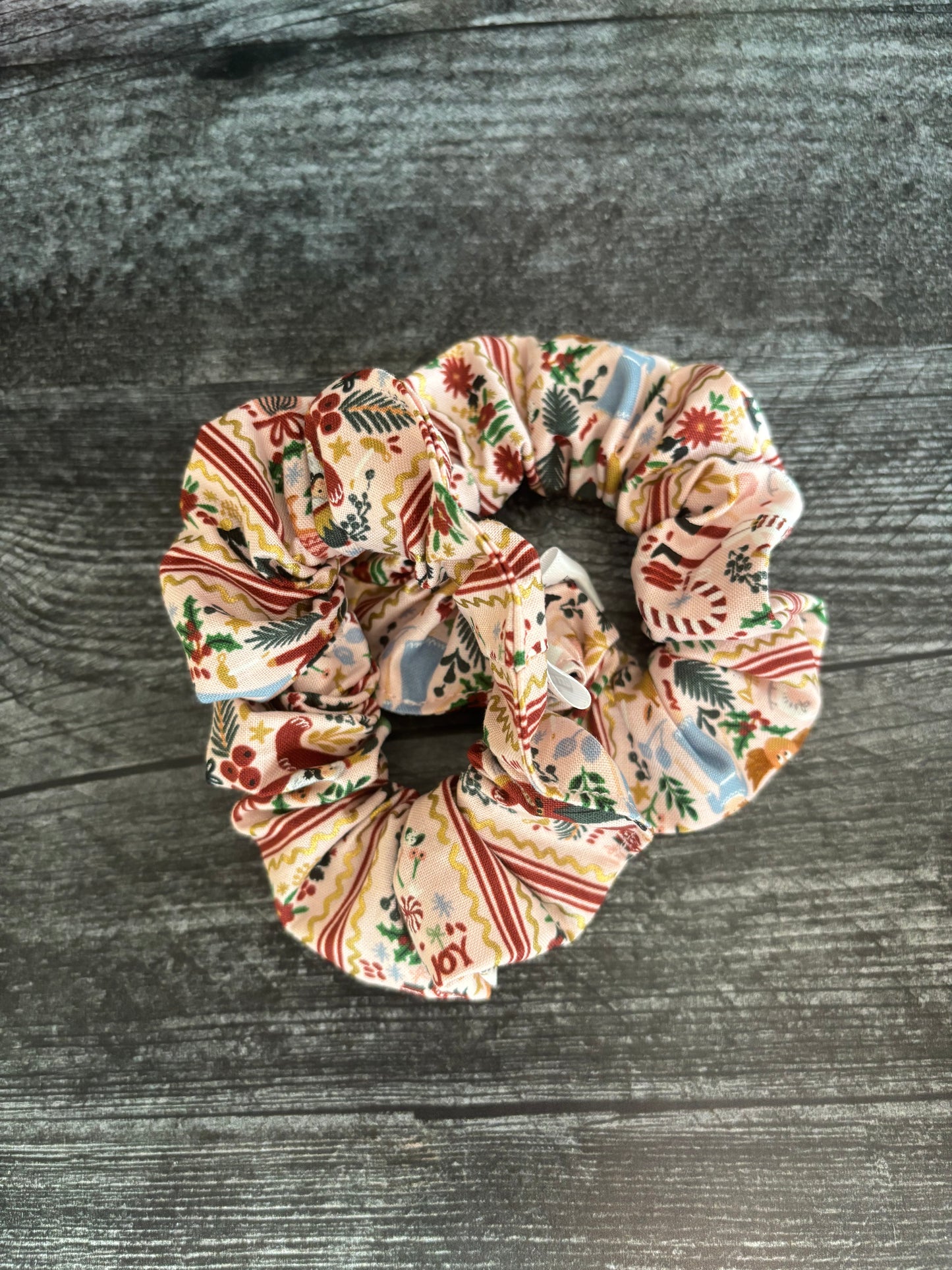 Holly Jolly Nutcracker Blush and Gold - Cotton Scrunchie