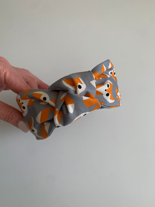 Foxes on Grey - Knotted Headband
