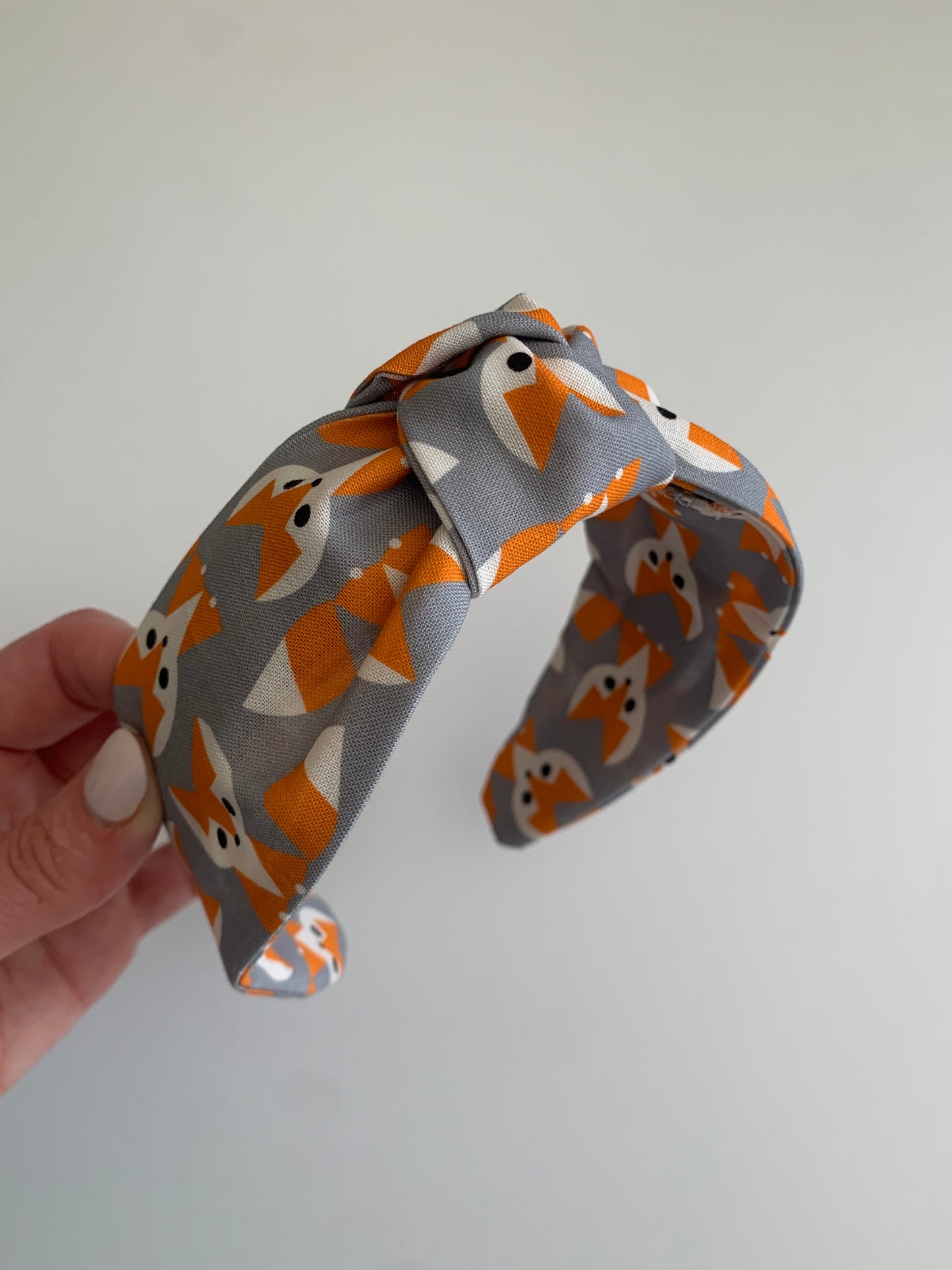 Foxes on Grey - Knotted Headband