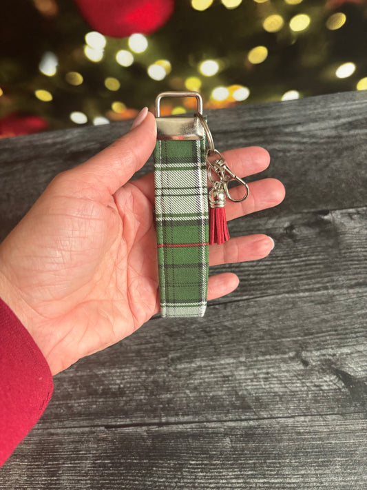 Green Plaid - Keychain