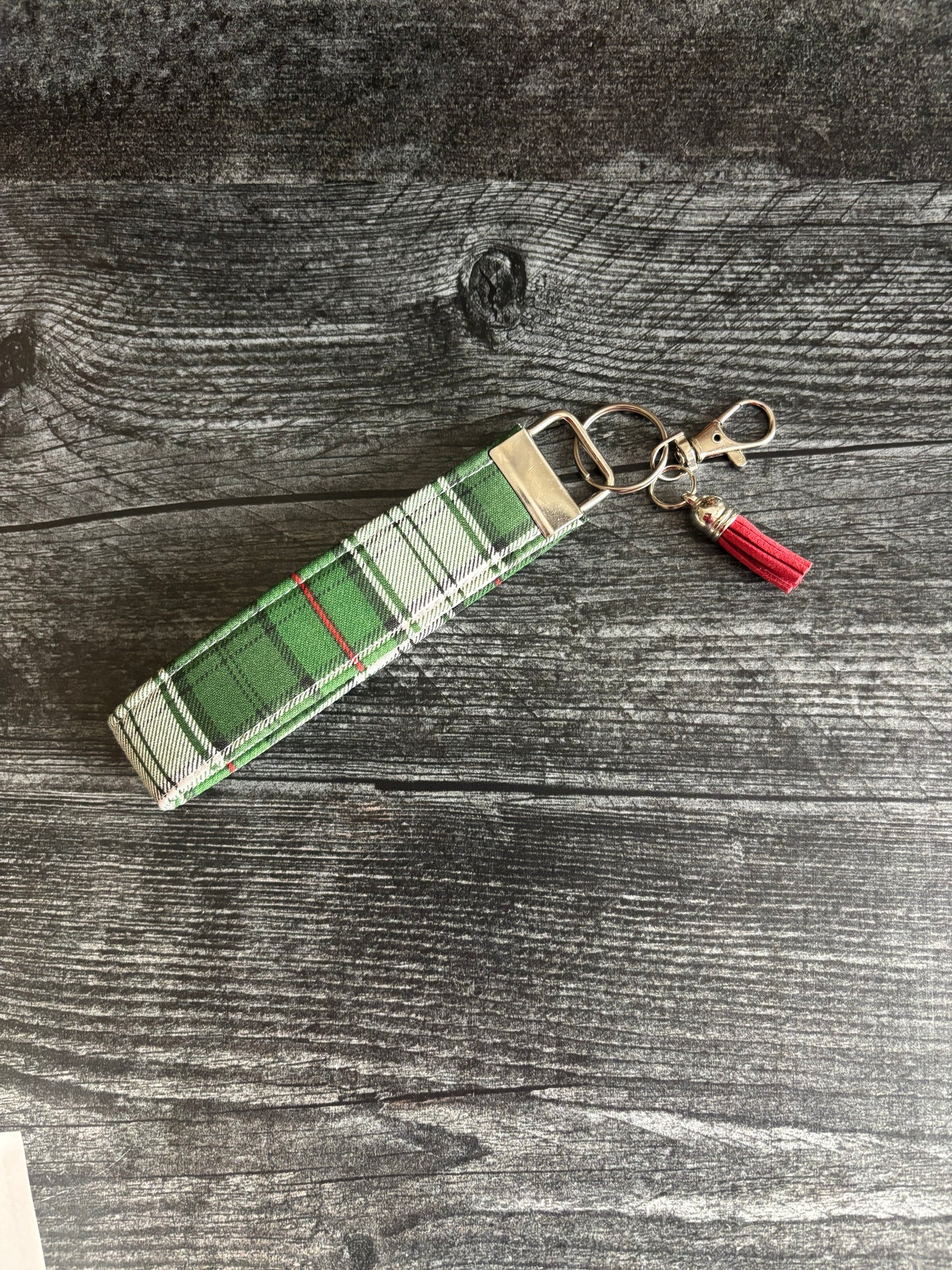 Green Plaid - Keychain