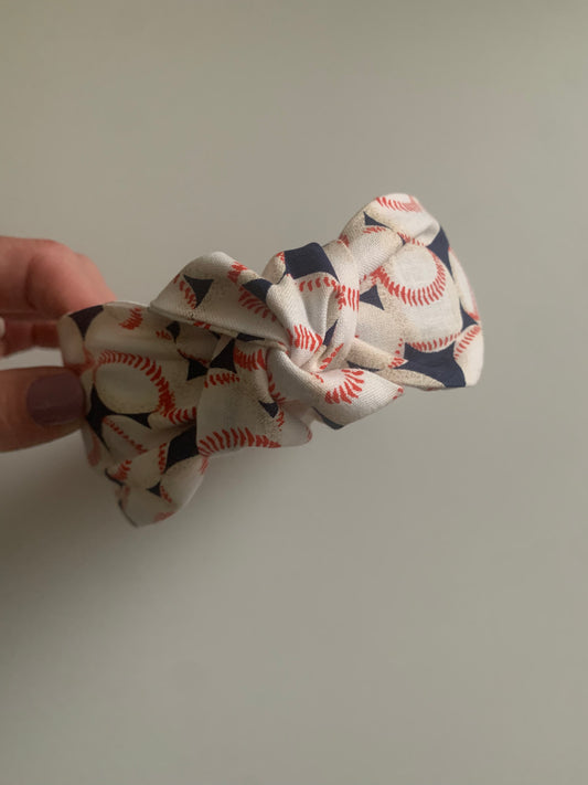 Baseballs on Navy - Knotted Headband